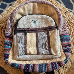 Himalaya Hemp Backpack with Multicolor Design